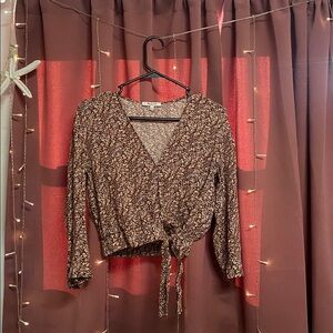 Madewell (PINK & WARM TONES NOT ORANGE). Floral Wrap Blouse